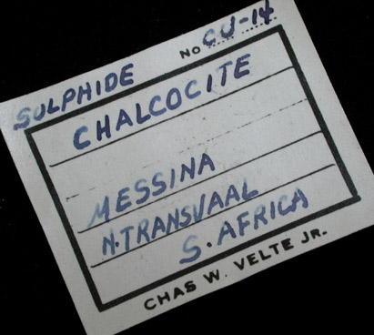 Chalcocite from Messina District, Limpopo Province, South Africa