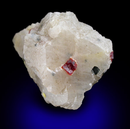 Zincite and Franklinite in Calcite from Trotter Mine Dump, Franklin Mining District, Sussex County, New Jersey (Type Locality for Zincite and Franklinite)