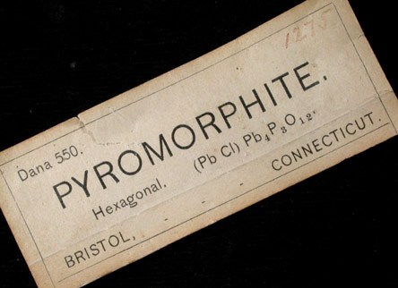 Pyromorphite on Quartz from Bristol, Hartford County, Connecticut