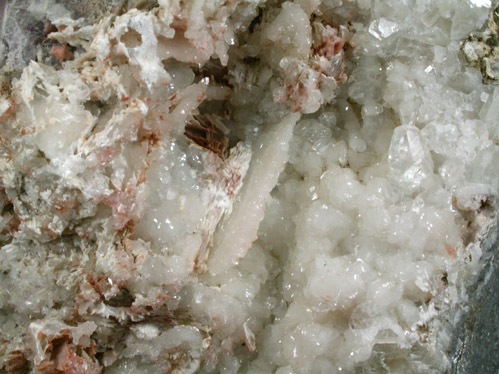 Datolite, Quartz var. Amethyst, Calcite, Pectolite from Millington Quarry, Bernards Township, Somerset County, New Jersey