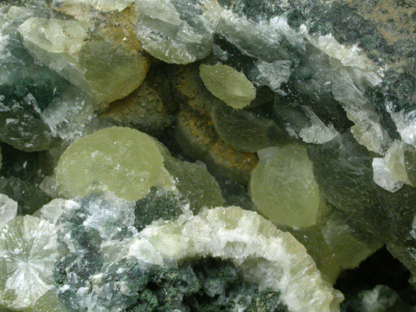 Prehnite with Calcite from O and G Industries Southbury Quarry, New Haven County, Connecticut