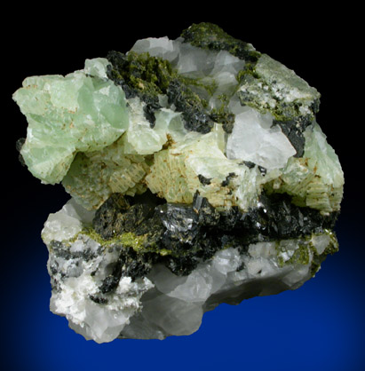 Babingtonite and Prehnite from Lane's Quarry, Westfield, Hampden County, Massachusetts