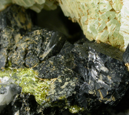 Babingtonite and Prehnite from Lane's Quarry, Westfield, Hampden County, Massachusetts