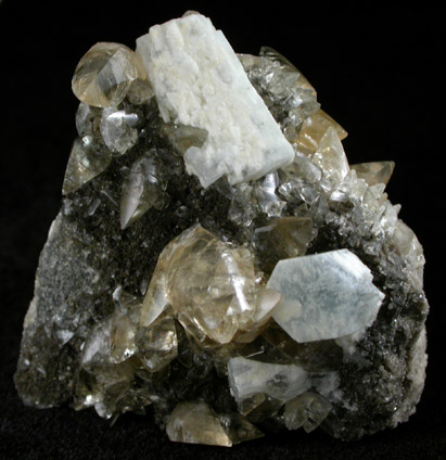 Strontianite pseudomorphs after Celestine with Calcite from Lime City, Wood County, Ohio