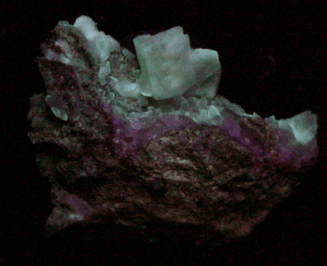 Strontianite pseudomorphs after Celestine with Calcite from Lime City, Wood County, Ohio