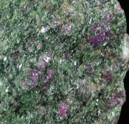 Corundum var. Ruby in Actinolite var. Smaragdite from Clay County, North Carolina