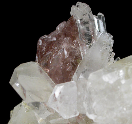 Axinite-(Fe) on Quartz from (New Melones Dam), Calaveras County, California