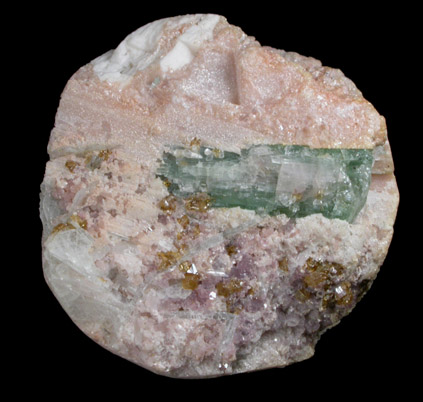 Microlite and Elbaite Tourmaline in Albite-Lepidolite from Minas Gerais, Brazil