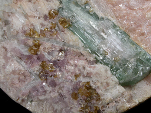 Microlite and Elbaite Tourmaline in Albite-Lepidolite from Minas Gerais, Brazil