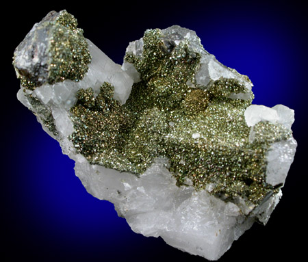 Pyrite on Calcite from Noche Buena, Zacatecas, Mexico