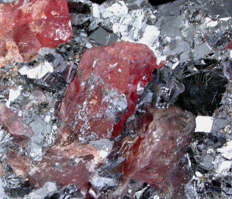 Rhodonite in Galena from Broken Hill, New South Wales, Australia