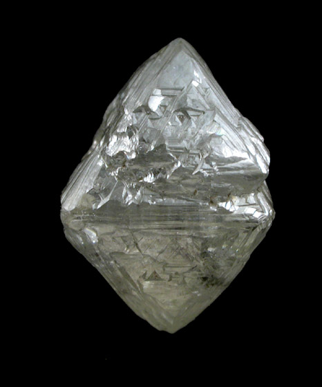 Diamond (14.98 carat gray octahedral crystal) from Mirny, Republic of Sakha (Yakutia), Siberia, Russia