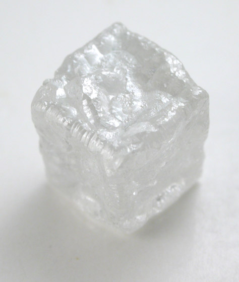 Diamond (3.64 carat colorless cubic hoppered-growth crystal) from Magna Egoli Mine, Zimmi property along the Sewa River, Sierra Leone