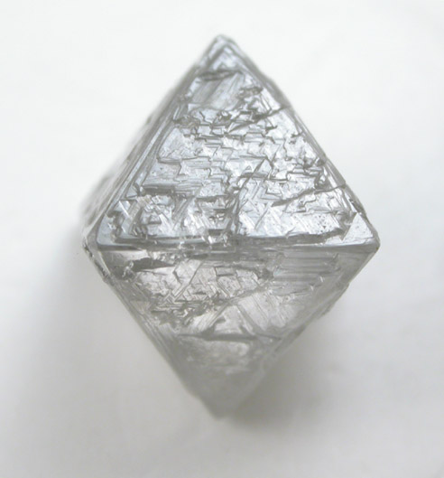Diamond (4.12 carat gray octahedral crystal) from Northern Cape Province, South Africa