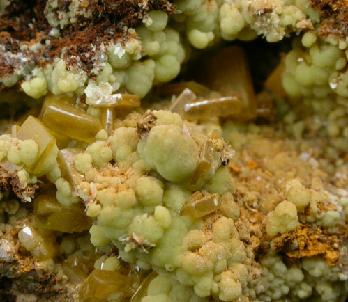 Wulfenite and Mimetite from Mina Ojuela, Mapimi, Durango, Mexico