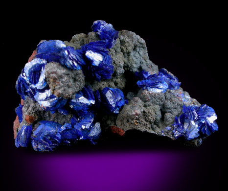 Azurite on Tenorite from Morenci Mine, Clifton District, Greenlee County, Arizona