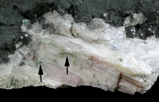 Chloroxiphite in Mendipite with Crednerite from Shepton Mallet, Mendip Hills, Somerset, England (Type Locality for Mendipite)