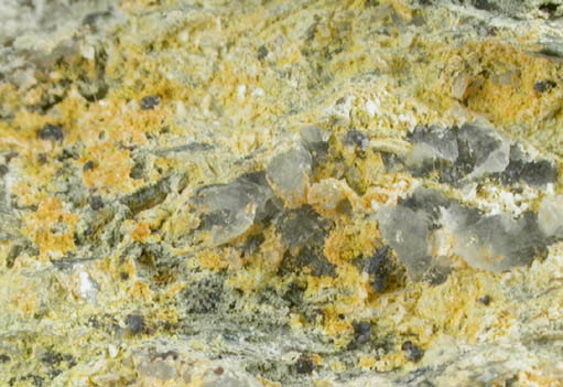 Greenockite on Quartz-Muscovite from Route 25 road construction, Trumbull, Fairfield County, Connecticut
