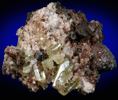 Fluorapatite with Quartz on Hematite from Cerro de Mercado, Durango, Mexico