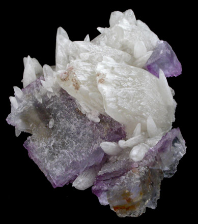 Calcite on Fluorite from Cave-in-Rock District, Hardin County, Illinois