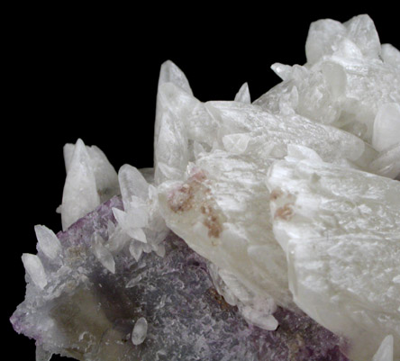 Calcite on Fluorite from Cave-in-Rock District, Hardin County, Illinois