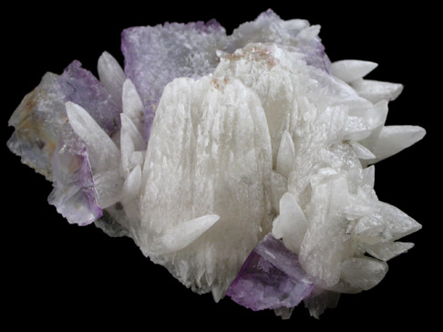 Calcite on Fluorite from Cave-in-Rock District, Hardin County, Illinois