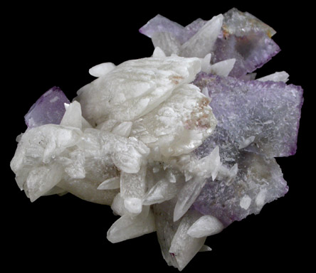 Calcite on Fluorite from Cave-in-Rock District, Hardin County, Illinois