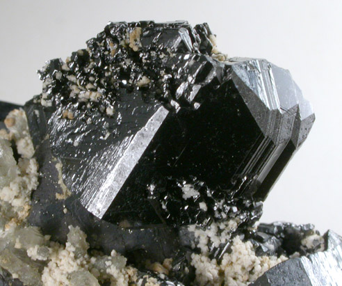 Sphalerite (Spinel-law twinned crystals) with Galena, Quartz, Barite from Camp Bird Mine, Ouray County, Colorado