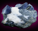 Benitoite and Neptunite in Natrolite from Benitoite Gem Mine, San Benito County, California (Type Locality for Benitoite)