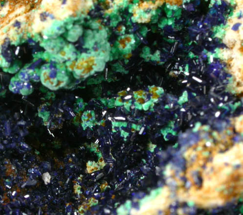 Azurite and Malachite from Concepcin del Oro, Zacatecas, Mexico