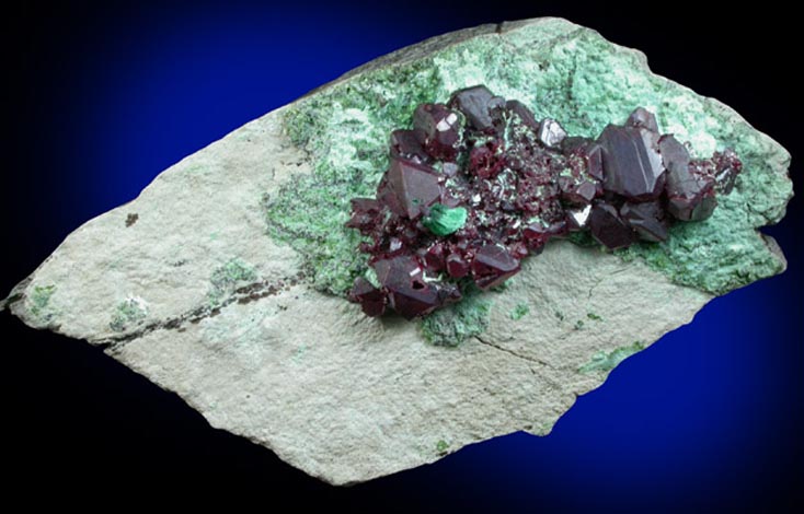 Cuprite with Malachite on Chrysocolla from Mashamba West Mine, 13 km west of Kolwezi, Katanga Copperbelt, Lualaba Province, Democratic Republic of the Congo