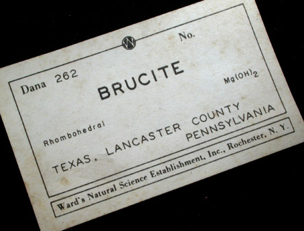 Brucite from Wood's Chrome Mine, State Line District, Lancaster County, Pennsylvania