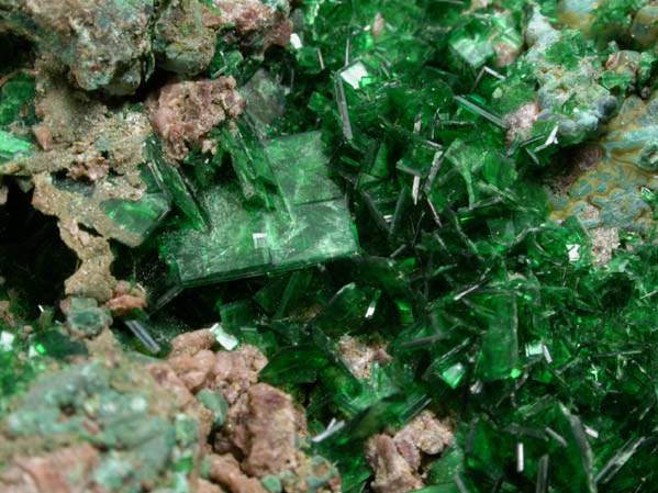 Torbernite from Musonoi Mine, Kolwezi District, Katanga Copperbelt, Lualaba Province, Democratic Republic of the Congo