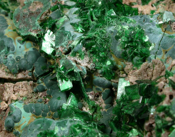 Torbernite from Musonoi Mine, Kolwezi District, Katanga Copperbelt, Lualaba Province, Democratic Republic of the Congo