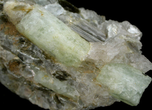 Beryl in Quartz-Muscovite from Ray Mica Mine, near Burnsville, Yancey County, North Carolina