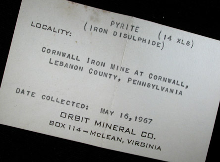 Pyrite from Cornwall Iron Mines, Cornwall, Lebanon County, Pennsylvania