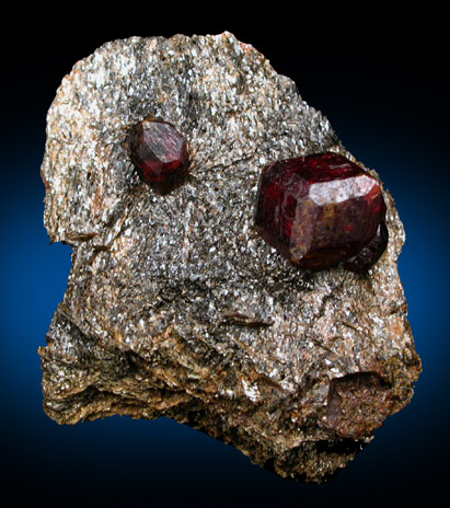 Almandine Garnet in Schist from Pond Hill, Pearl Lake (Mink Pond), near Lisbon, Grafton County, New Hampshire