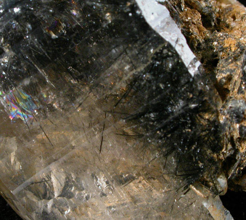 Quartz with Schorl Tourmaline inclusions from Total Wreck Mine, Greenhorn Mountains, Kern County, California