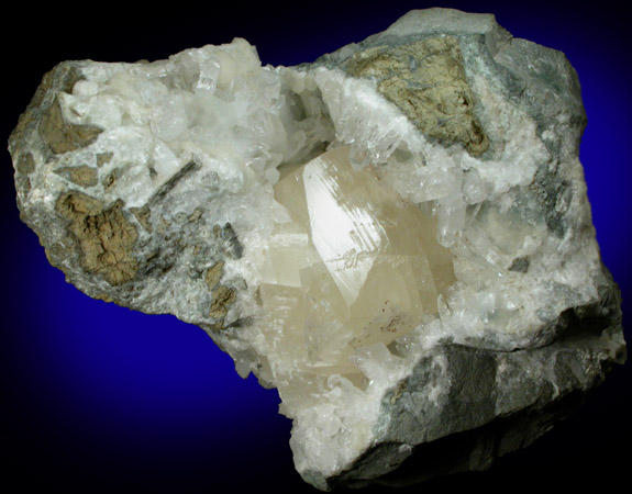 Calcite with Quartz and Prehnite from Vermont