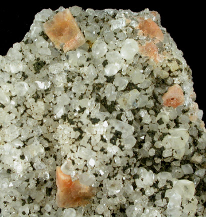 Chabazite-Ca, Datolite, Chamosite, Calcite, Quartz, Gypsum from Prospect Park Quarry, Prospect Park, Passaic County, New Jersey