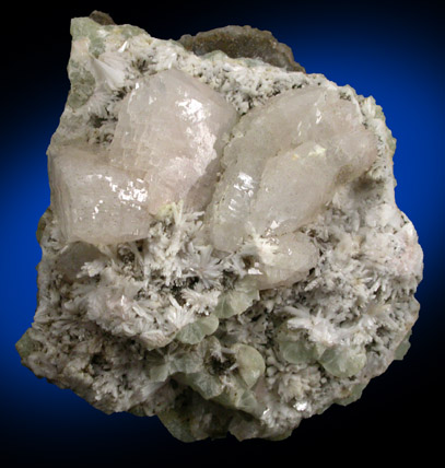 Heulandite-Ca, Laumontite, Prehnite from Prospect Park Quarry, Prospect Park, Passaic County, New Jersey