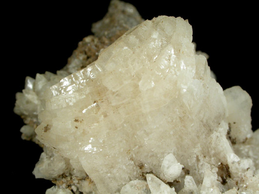 Heulandite-Ca on Calcite from Prospect Park Quarry, Prospect Park, Passaic County, New Jersey