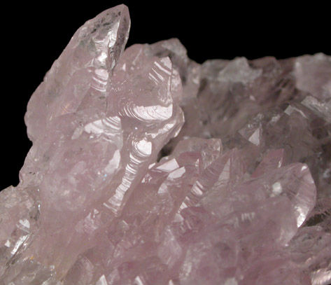 Quartz var. Rose Quartz Crystals from Lavra da Ilha, Taquaral, Jequitinhonha River, Minas Gerais, Brazil