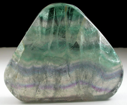 Fluorite (polished slab of banded fluorite) from Hunan, China