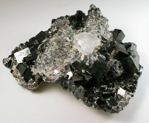 Magnetite (rare cubic crystal form) with Sphalerite and Halite from ZCA Mine No. 4, Fowler Ore Body, 2500' Level, Balmat, St. Lawrence County, New York