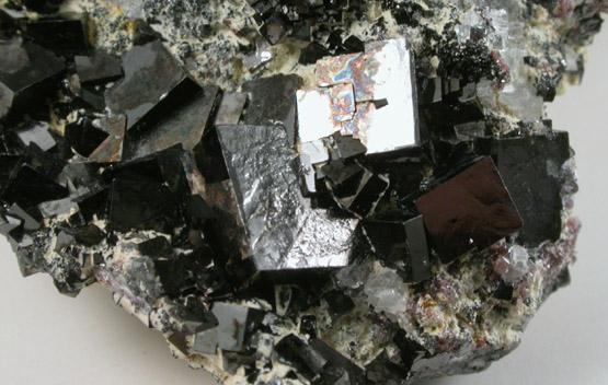 Magnetite (rare cubic crystal form) with Sphalerite and Halite from ZCA Mine No. 4, Fowler Ore Body, 2500' Level, Balmat, St. Lawrence County, New York