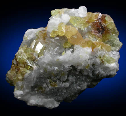 Sphalerite on Calcite from ZCA Hyatt Mine, Talcville, St. Lawrence County, New York
