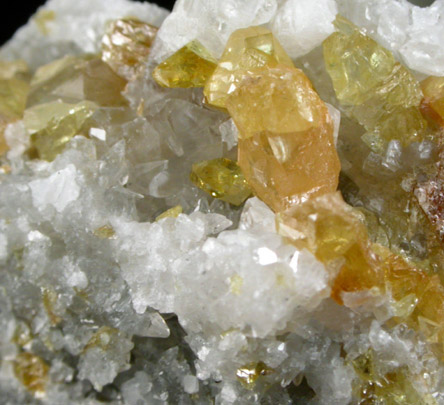 Sphalerite on Calcite from ZCA Hyatt Mine, Talcville, St. Lawrence County, New York