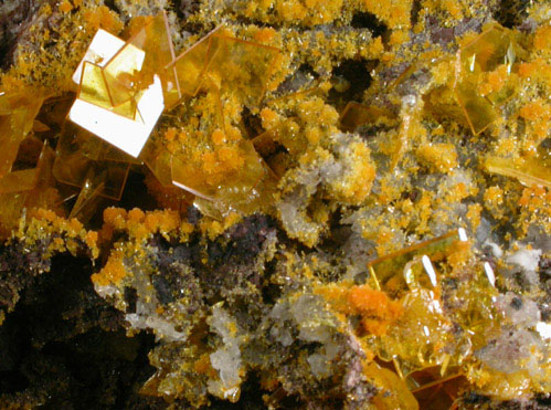 Wulfenite, Mimetite, Willemite from San Francisco Mine, Cerro Prieto, north of Cucurpe, Sonora, Mexico