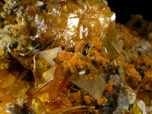 Wulfenite, Mimetite, Willemite from San Francisco Mine, Cerro Prieto, north of Cucurpe, Sonora, Mexico